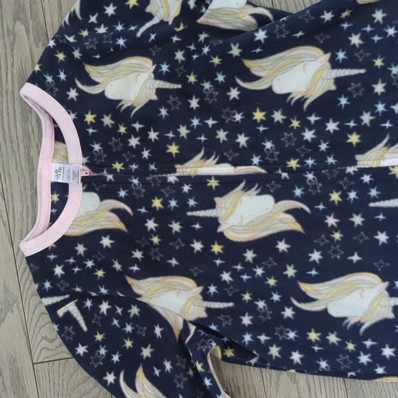 Girls Navy Unicorn Onesie Pajamas - Size 10-12 NWT - Picture 2 of 4